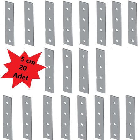 Mobilya, Dolap Yatak Duvara Sabitleme Bağlantı Aparatı Demiri Düz Gönye 1,5cm X 5 cm (20 ADET)