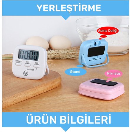 NPT05M Mutfak,Ders,Yemek için 99:59dk Dijital Alarm Kronometre,Pomodoro Öğrenci Motivasyon Saati