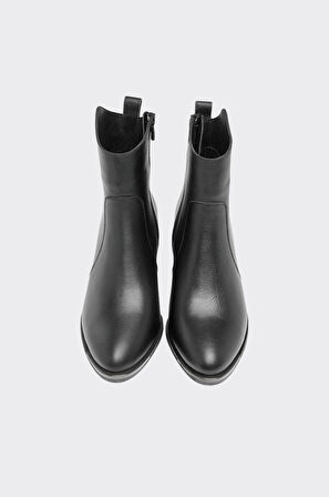 Fermuarlı Hakiki Deri Kadın Bot