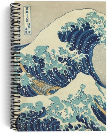 Katsushika Hokusai/The Great Wave off Kanagawa,1829 | Spiralli Defter 05 | A5 | Çizgisiz | 100 Sayfa