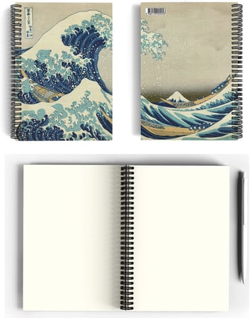 Katsushika Hokusai/The Great Wave off Kanagawa,1829 | Spiralli Defter 05 | A5 | Çizgisiz | 100 Sayfa