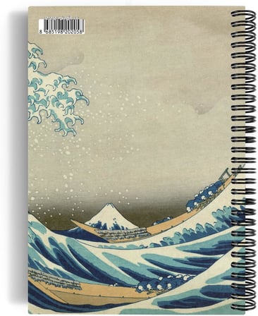 Katsushika Hokusai/The Great Wave off Kanagawa,1829 | Spiralli Defter 05 | A5 | Çizgisiz | 100 Sayfa