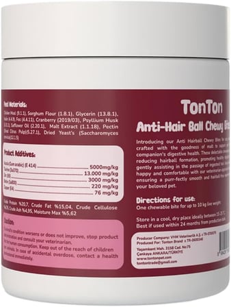 Glutensiz Anti-Hairball Malt 60 Tablet(Yumuşak&amp;Çiğnenebilir, Biotin, Çinko, Taurin Destekli)