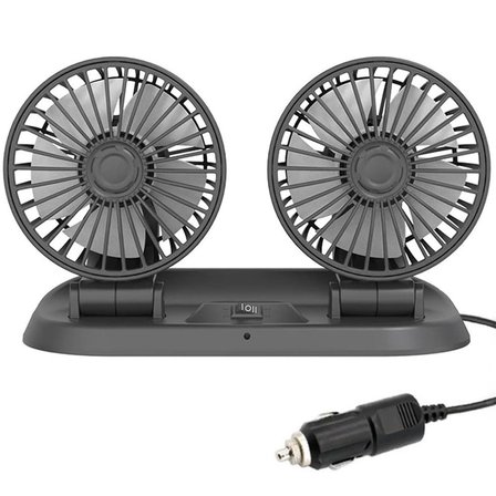 Araç Araba Otomobil Mini 2 li Vantilatör Fan Pervane Soğutucu, Karavan, Tır, Ofis, AC to DC aparat dahil