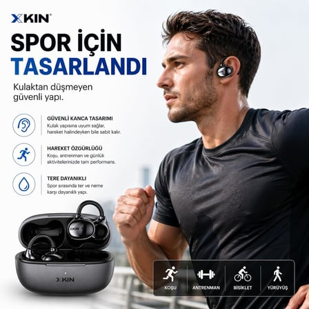 -73 TWS Open-Ear Bluetooth Kulaklık Küpe Tipi Ear Hook Kablosuz Earbuds Noise Cancelling Type-C iPhone Android Uyumlu