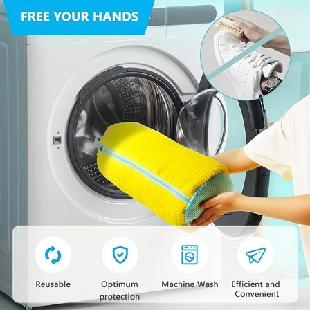 Yıkanabilir Ayakkabı Yıkama Torbası – Çamaşır ve Kurutma Makineleri için Yırtılmaz Polyester, Kolay Saklama, Düğümsüz Kullanım