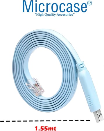 1.8mt USB 2.0 Cisco Seri Yönlendirici USB'den RJ45'e Çeviren Konsol Kablosu Mavi AL3948