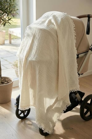 HAMUR Bebek Muslin Pıke 85x100 cm Ekru%100 Pamuklu