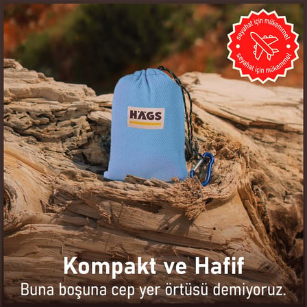Cep Yer Örtüsü, Piknik Örtüsü Kamp Matı, Plaj Yer Örtüsü, Su Geçirmez, Kum Tutmaz, Hızlı Kurur, Hafif, Zemin Örtüsü Outdoor Açık Hava Kamp Yürüyüş Seyahat için - El Askılı - 150-150cm - Mavi