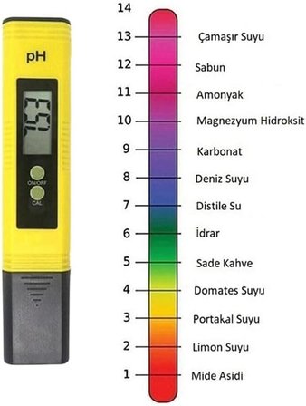 Dijital Ph Metre Su Sıvı Akvaryum Ph Ölçer Kalibrasyon