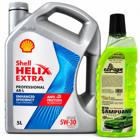 SHELL HELİX EXTRA PRO ARL 5W-30 3 5 Litre + Oto Şampuan 1000 ml 
