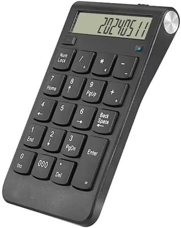 CR43 2'si 1 Arada Kablosuz Bluetooth ve 2.4 Ghz Bağlantı Nümerik Klavye ve Hesap Makinesi Keypad NumLock Numped