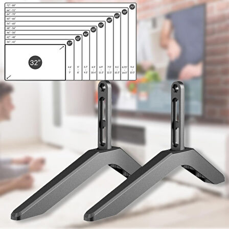 POWERMASTER PM-26784 YÜKSEKLİK AYARLI 32"-75" UNIVERSAL TELEVİZYON AYAĞI STANDI