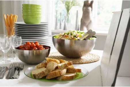 Salata Kasesi "Paslanmaz Çelik Kase BLANDA BLANK" Servis Kasesi 20 cm Çapında, Yakl. 20,32 cm)