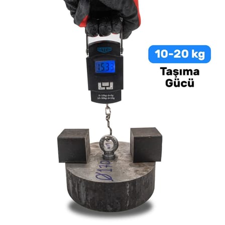Çok Güçlü Deniz Mıknatısı - Fishing Magnet - Neodyum Daimi Çelik Mıknatıs - Halkalı Pot Mıknatıs - Nikel Kaplı - Paslanmaz - Kararma Yapmaz - Tuzlu Suya Dayanıklı (Ø25 mm (15 kg))
