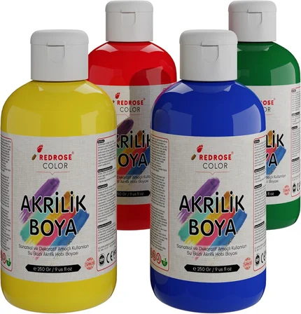 Ana Renkler Akrilik Boya 4'lü Set 4x250gr