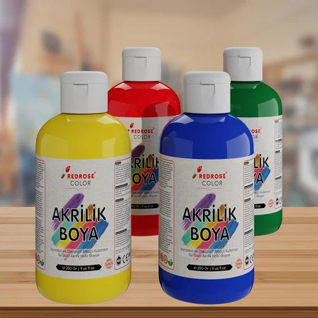 Ana Renkler Akrilik Boya 4'lü Set 4x250gr