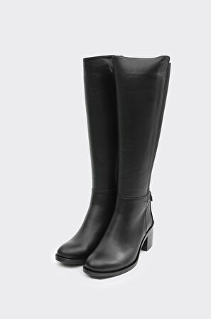 Hakiki Deri Topuklu Kadın Çizme