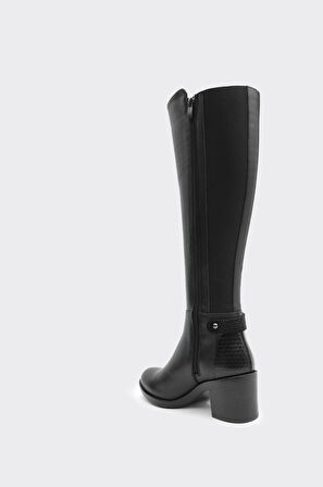 Hakiki Deri Topuklu Kadın Çizme