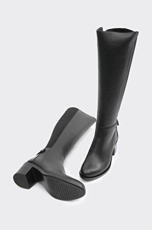 Hakiki Deri Topuklu Kadın Çizme