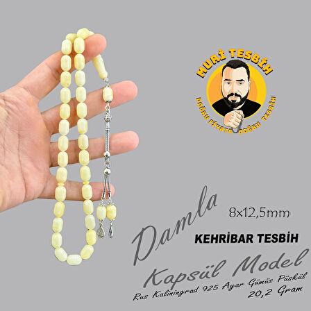 20,2 GR RUS KALİNİNGRAD DAMLA 5,3 GR 925 AYAR GÜMÜŞ PÜSKÜL KAPSÜL KESİM 8X12,50