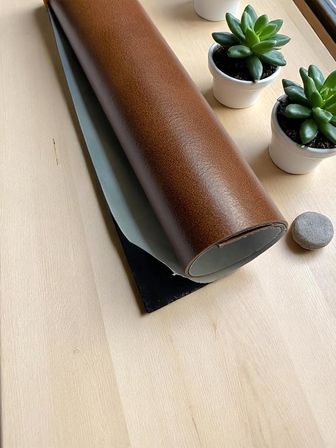 Varan Tekstil Taba Renk Yapışkanlı Suni Deri 100 x 140 cm