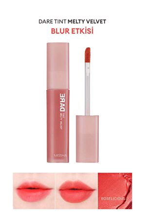 Uzun Süre Kalıcı, Bulaşma Yapmayan, Kadifemsi Bitiş Sunan Tint Dare Tint Melty Velvet (Roselicious)