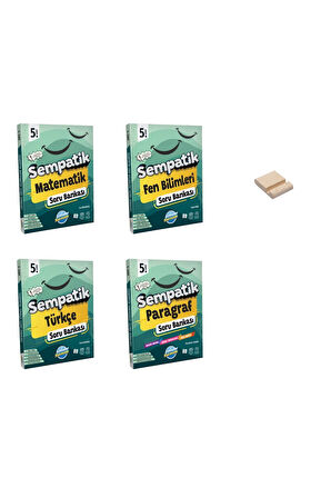 5. Sınıf Sempatik Matematik Fen Bilimleri Türkçe ve Paragraf Soru Bankası 4lü Set