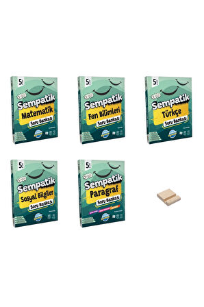 5. Sınıf Sempatik Matematik Fen Türkçe Sosyal ve Paragraf Soru Bankası 5li Set
