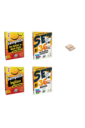 LGS 8. Sınıf Din ve İngilizce Sempatik Soru Bankası ve Haftalık Kazanım Denemeleri 4lü Set