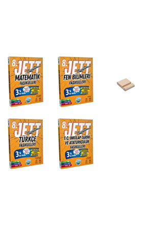 LGS 8. Sınıf JETT Matematik Fen Türkçe ve İnkılap Fasikülleri 4lü Set