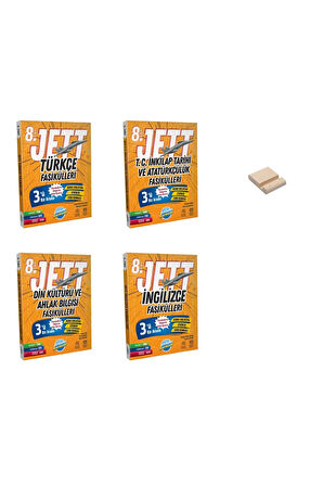 LGS 8. Sınıf JETT Türkçe İnkılap Din ve İngilizce Fasikülleri 4lü Set