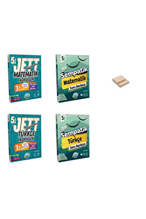 5. Sınıf Matematik ve Türkçe JETT Fasiküller ve Soru Bankası 4lü Set
