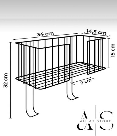 Siyah Kapı Arkası Metal Ütü ve Ütü Masası Tutucu, Organizer, Ütü ve Ütü Masası Askısı