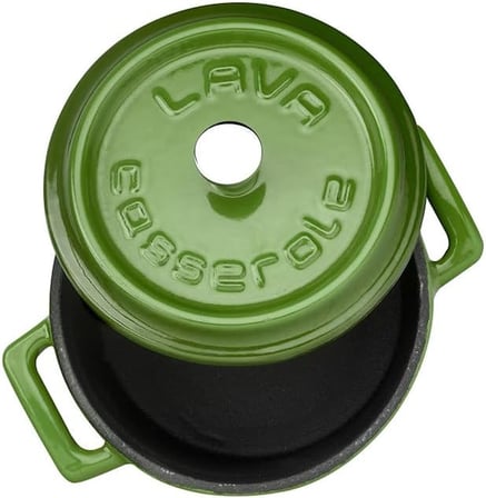 Metal Döküm Mini Tencere, 10 cm, 0.35 L Hacim, Yeşil