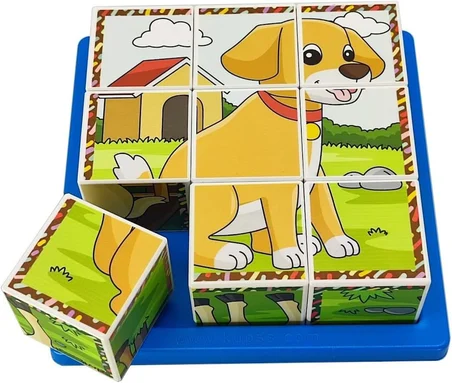 Çiftlik Hayvanları 3D Puzzle - 9 Küp 6 Yapboz