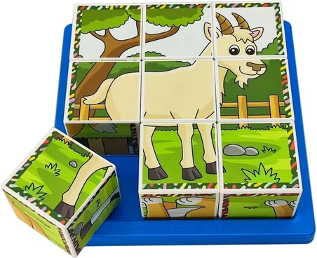Çiftlik Hayvanları 3D Puzzle - 9 Küp 6 Yapboz