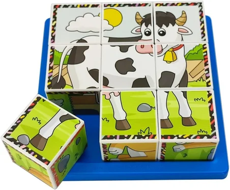 Çiftlik Hayvanları 3D Puzzle - 9 Küp 6 Yapboz