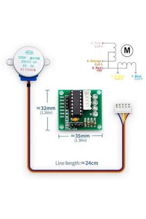 Alkatronik 5v Step Motor 28byj-48 Ve Uln2003a Sürücü Kartı