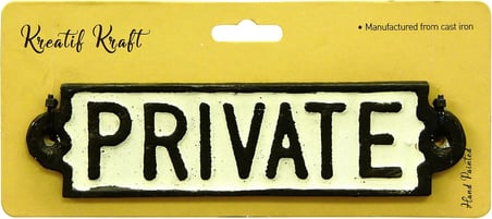 Kreatif Kraft 83516 'Private' Cast Iron Sign