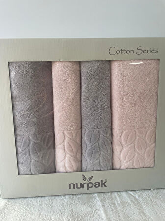 NURPAK %100 PAMUKLU HAMAM TAKIMI GRİ-PUDRA