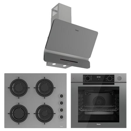 Ferre New Fryart & Steamart CS Seriisi Ultra Sessiz Gri Ankastre Set ( QEP64CPR-CS208FA-D082-SA )