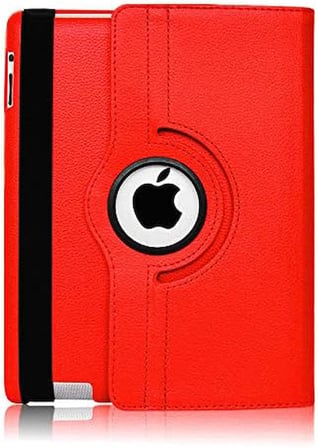 iPad Air 3.Nesil 10.5 2019 360 Derece Döner Standlı Deri Kılıf - Kırmızı