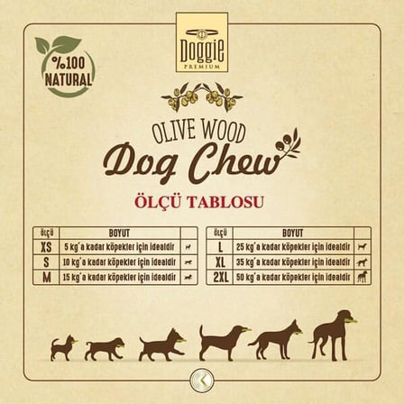 Doğal Zeytin Ağacı Köpek Çiğneme Oyuncağı Xsmall