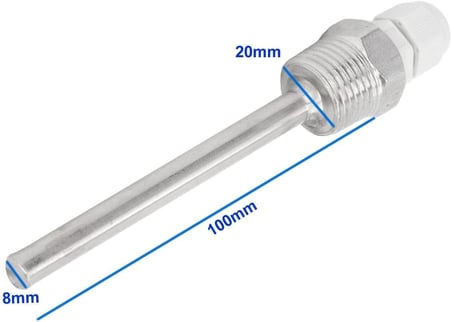 Alkatronik Metal Sensör Probu 100mm Çelik Kılıf Kutu Sıcaklık Isı Termo Tüp Boru D818b20 Ntc Lm35 PT100 Koruyu