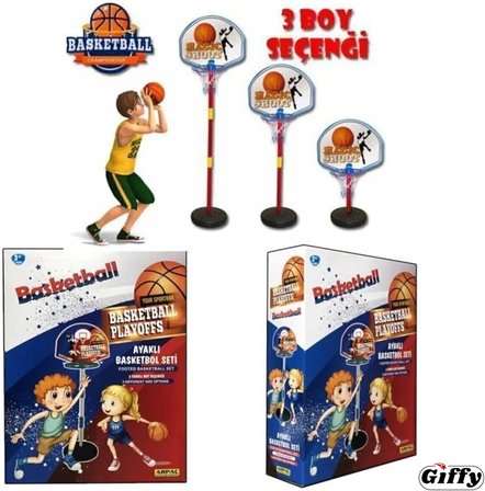 Giffy/Ayaklı Büyük Boy Basketbol Potası 120cm Portatif Basketbol Pota Ayarlanabilir Boy