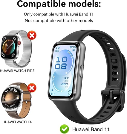 [Soft-Case] Huawei Band 11 ile Uyumlu 360° Kasa Koruyucu Yumuşak TPU Kılıf Dokunmayı ve Netliği Etkilemeyen Band11 Ekran Koruma Çizilmeye Karşı Huawei Band 11 Ekran Koruyuculu Kılıf (Şeffaf)