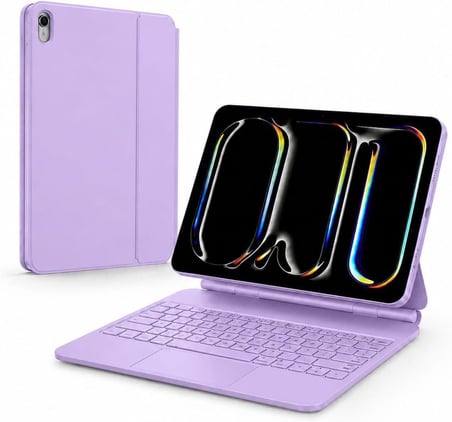 Apple Ipad 11 A16 11.Nesil/10.nesil 2022/2025 için Uyumlu X8 Magic Touchpad Işıklı Türkçe Q Klavyeli Kılıf A3355 A3354 (Beyaz)