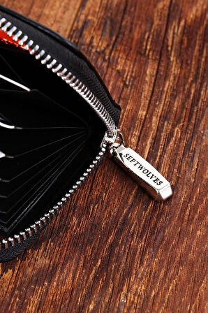 SEPTWOLVES Flora Detaylı Hakiki Deri Kartlık