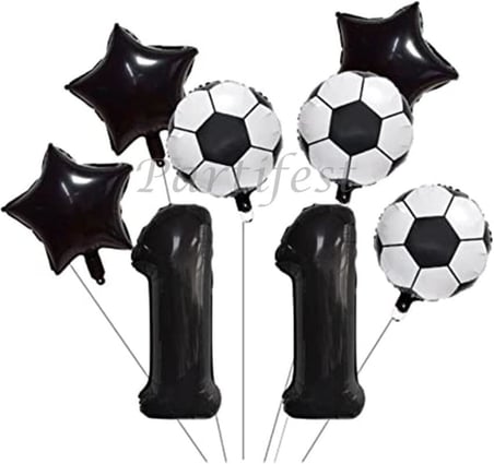 Futbol Temalı 10 Yaş Balon Seti Doğum Günü Dekorasyonu PSMACBLNST